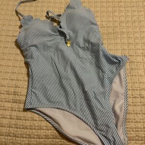 Jessica Simpson Blue and White Swimsuit